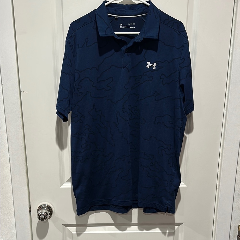 Under Armour Men's loose Blue Polo Shirt preloved XL